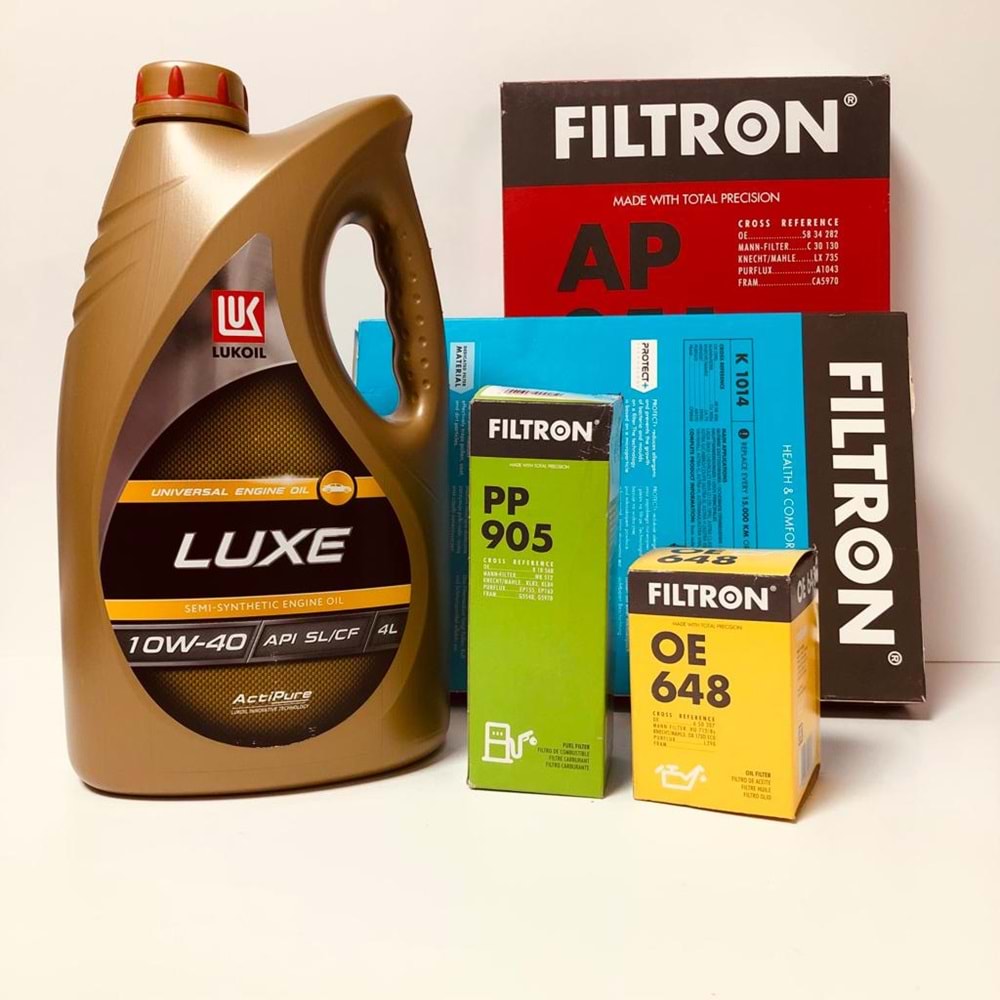 OPEL Astra G 1.4 1998 - 2010 Arası Benzinli Bakım Set Lukoil 10W40 Yağ Filtron Filtre