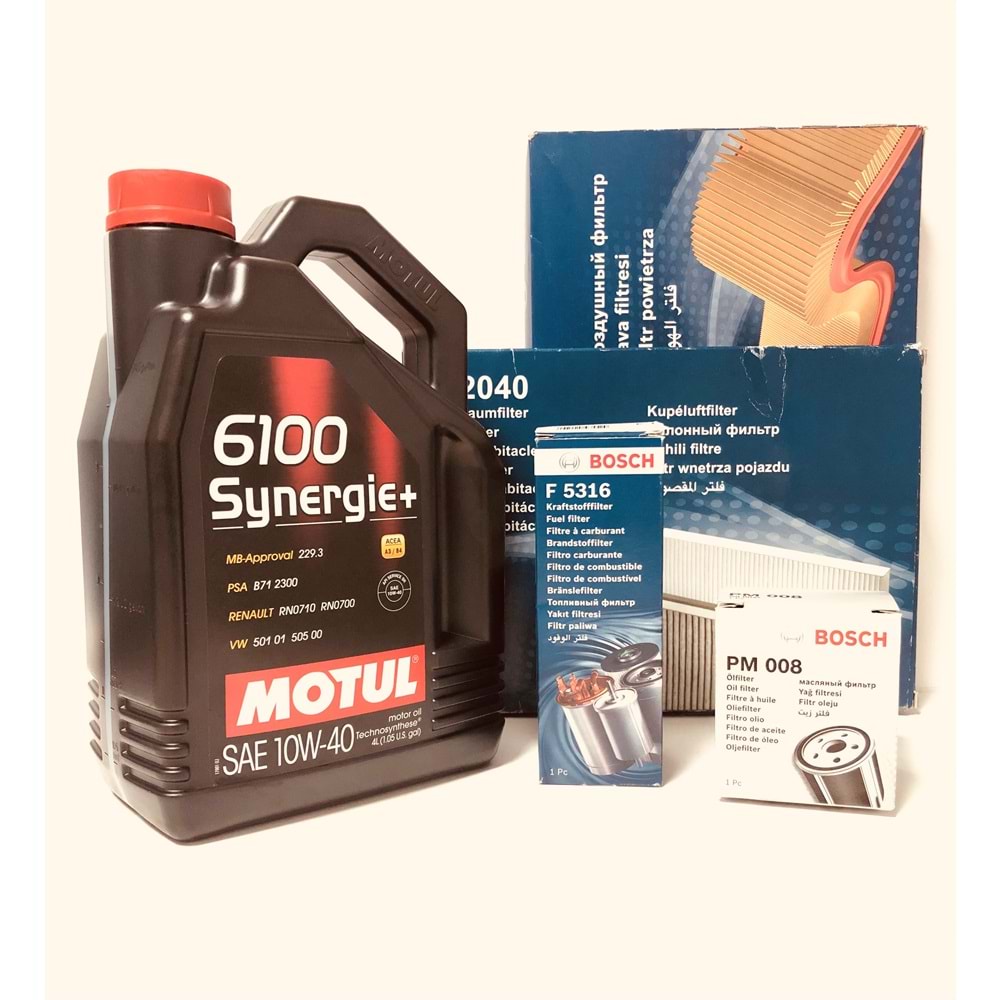 OPEL Astra G 1.6 1998 - 2010 Arası Benzinli Bakım Set Motul 10W40 Yağ Bosch Filtre