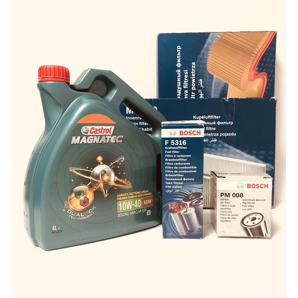 OPEL Astra G 1.6 1998 - 2010 Arası Benzinli Bakım Set Castrol 10W40 Yağ Bosch Filtre