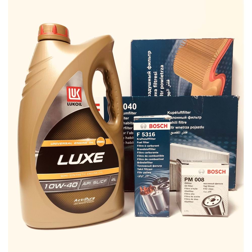 OPEL Astra G 1.6 1998 - 2010 Arası Benzinli Bakım Set Lukoil 10W40 Yağ Bosch Filtre