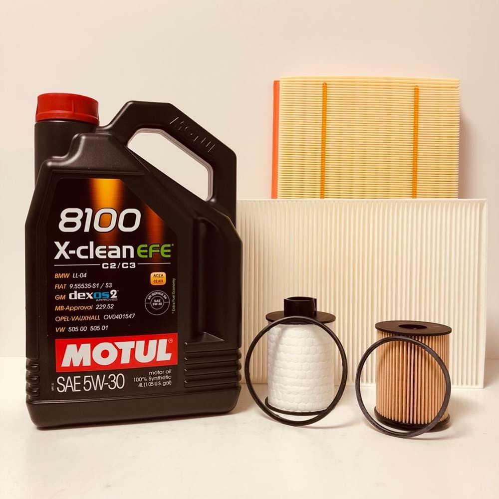 OPEL Astra H 1.4 2004 - 2014 Arası Benzin Bakım Set Motul 5W30 Yağ Motocar Filtre