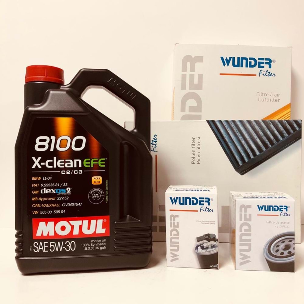 OPEL Astra H 1.4 2004 - 2014 Arası Benzin Bakım Set Motul 5W30 Yağ Wunder Filtre