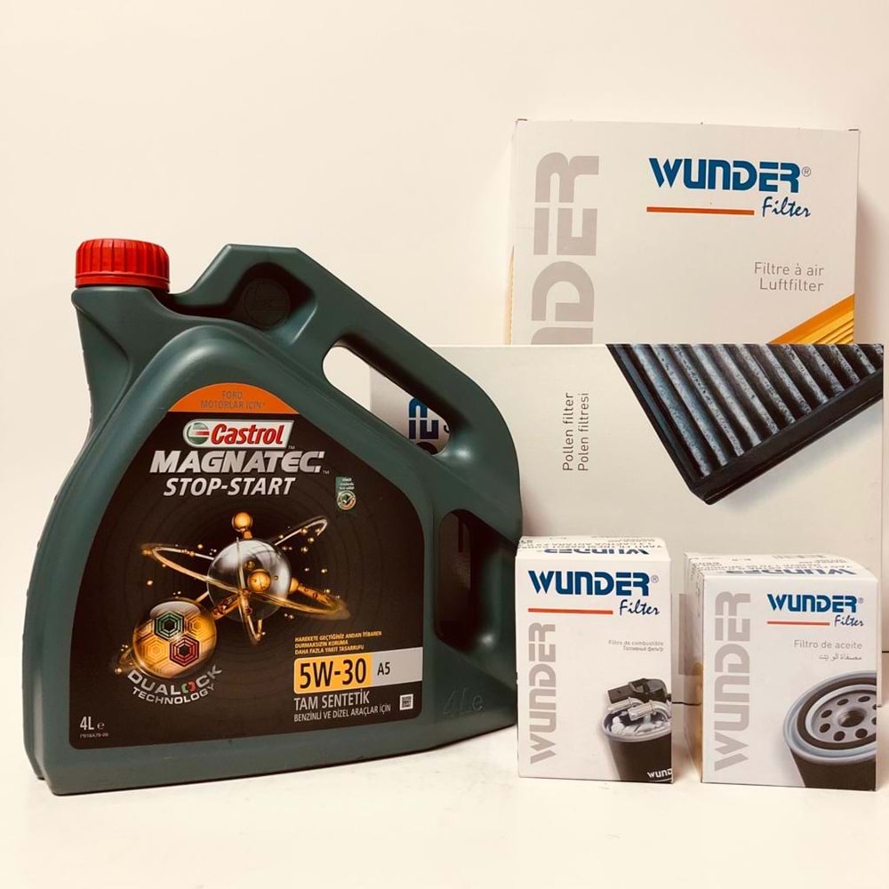 OPEL Astra H 1.4 2004 - 2014 Arası Benzin Bakım Set Castrol 5W30 Yağ Wunder Filtre