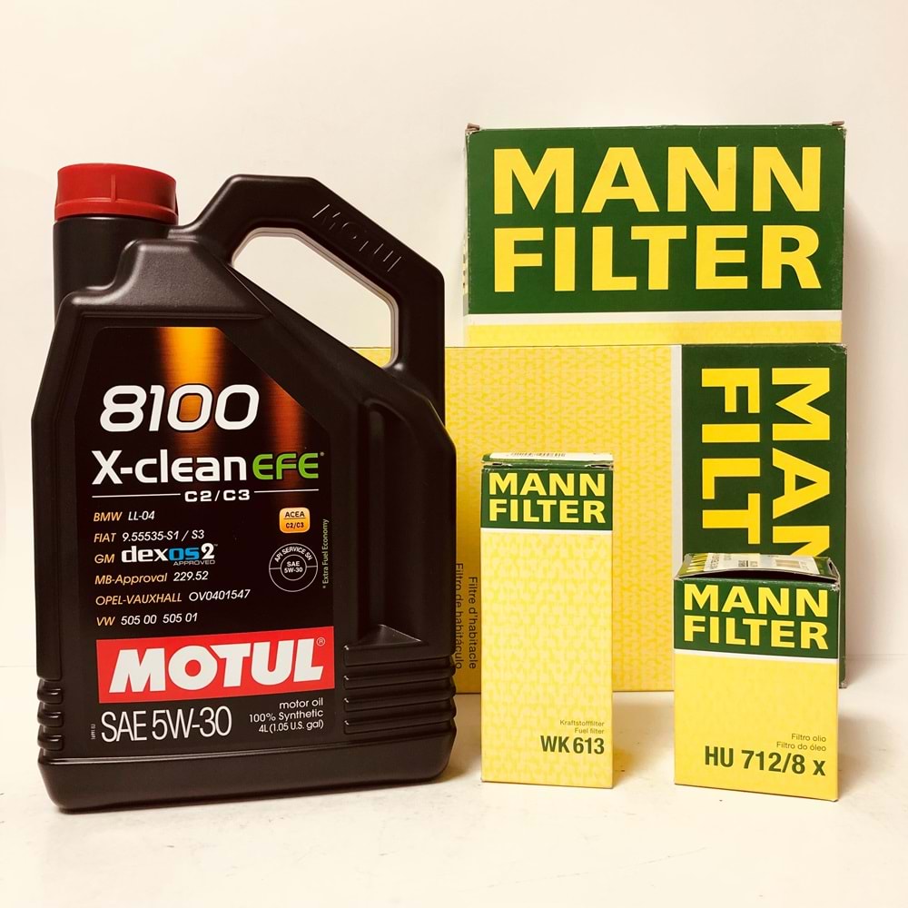 OPEL Astra H 1.6 2004 - 2014 Arası Benzin Bakım Set Motul 5W30 Yağ Mann Filtre