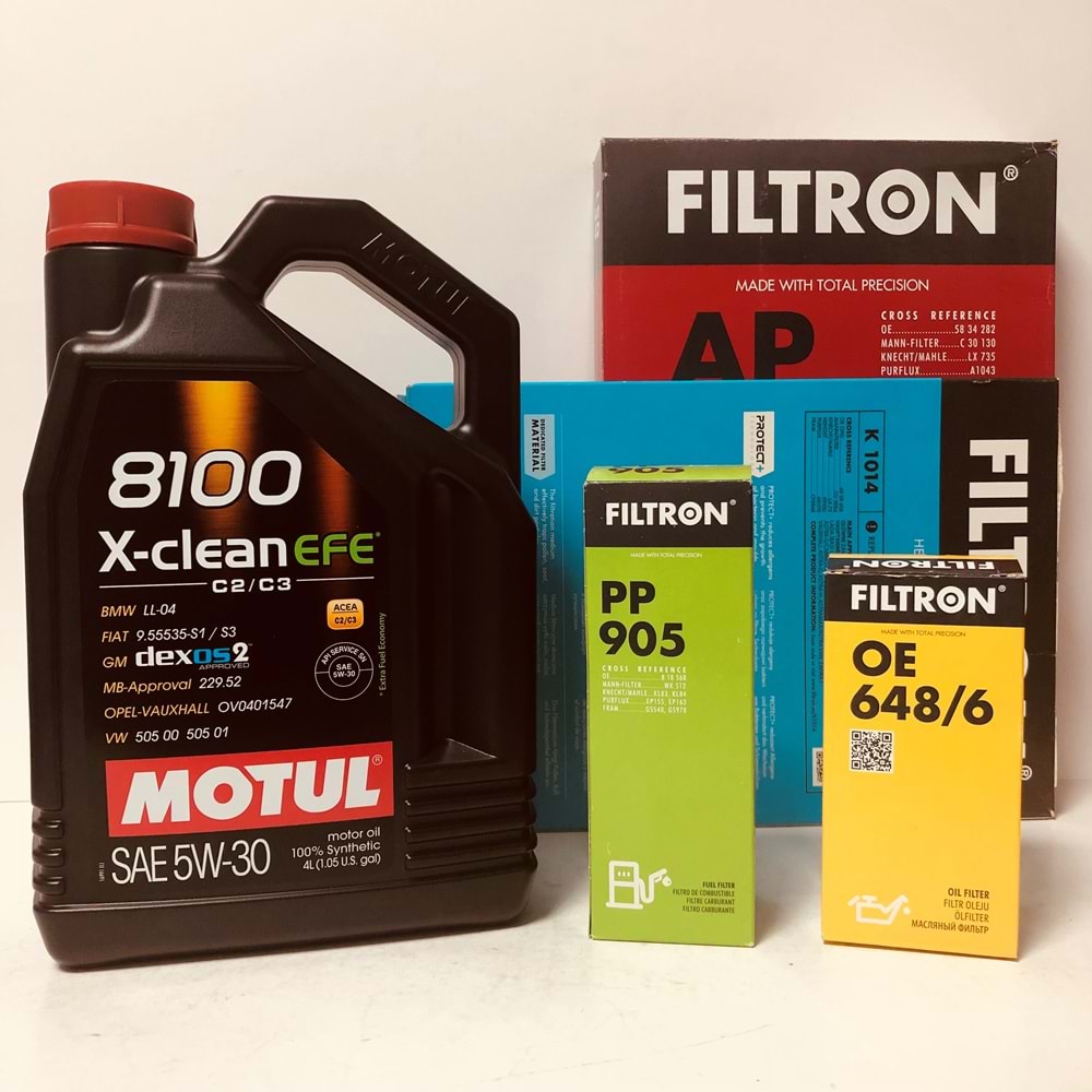 OPEL Astra H 1.6 2004 - 2014 Arası Benzin Bakım Set Motul 5W30 Yağ Filtron Filtre