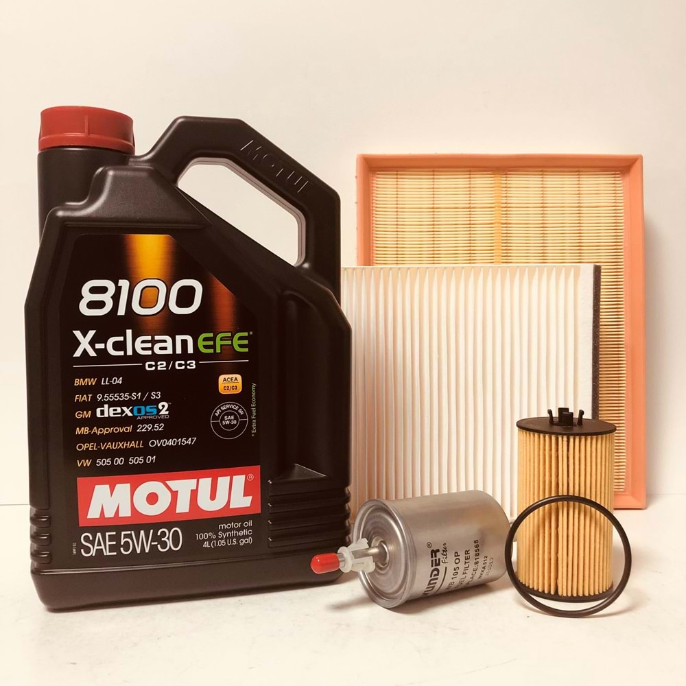 OPEL Astra H 1.6 2004 - 2014 Arası Benzin Bakım Set Motul 5W30 Yağ Wunder Filtre