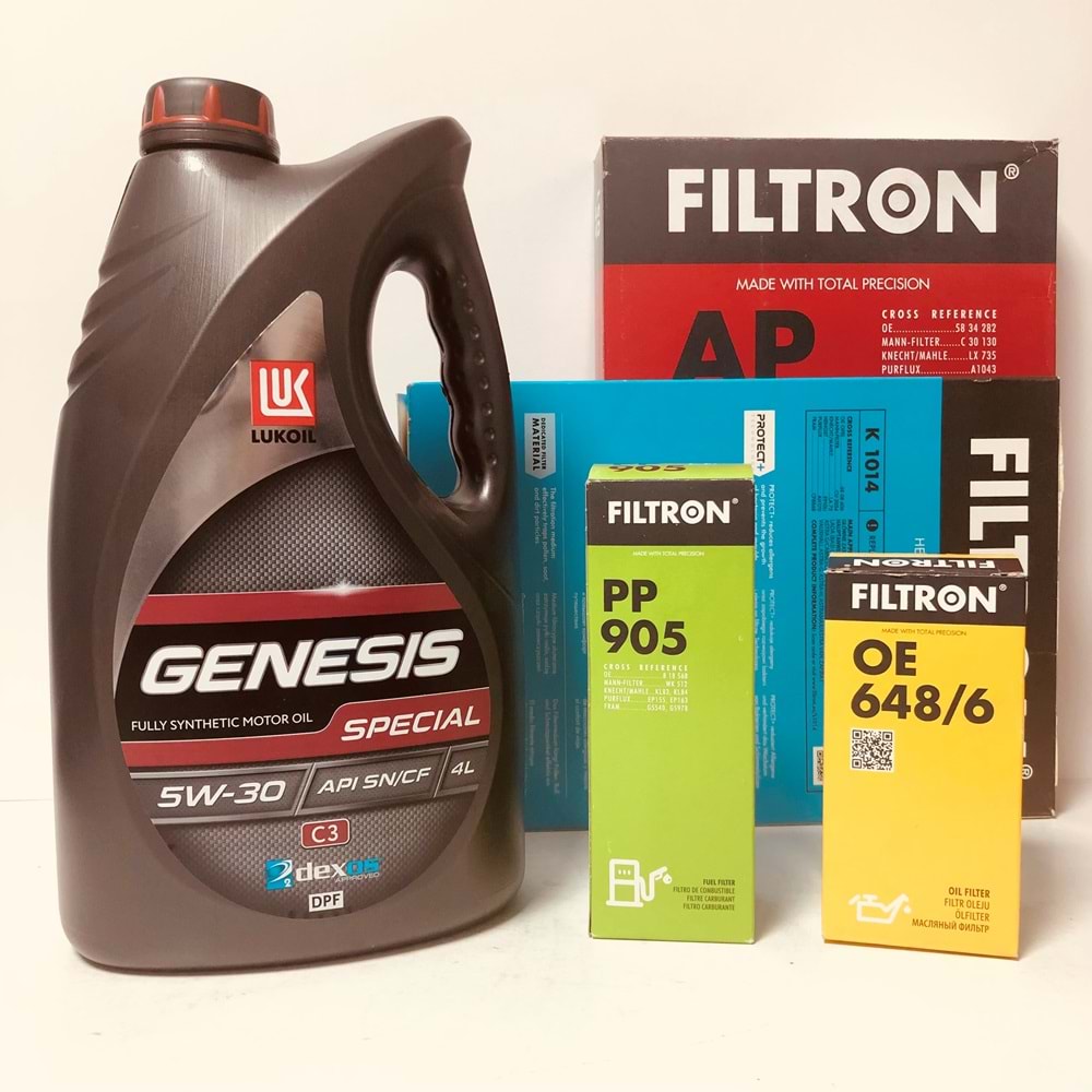 OPEL Astra H 1.6 2004 - 2013 Arası Benzin Bakım Set Lukoil 5W30 Yağ Filtron Filtre