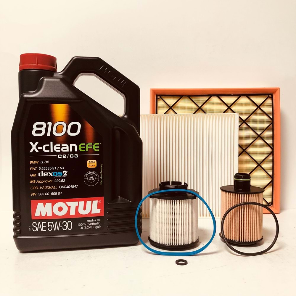 OPEL Astra J 1.3 2010 - 2019 Arası Dizel Bakım Set Motul 5W30 Yağ Mann Filtre