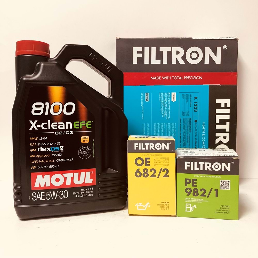 OPEL Astra J 1.3 2010 - 2019 Arası Dizel Bakım Set Motul 5W30 Yağ Filtron Filtre
