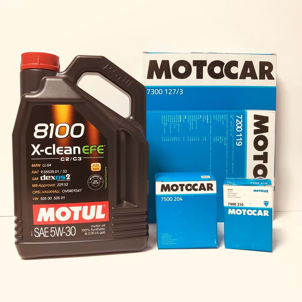 OPEL Astra J 1.6 2010 - 2019 Arası Benzinli Bakım Set Motul 5W30 Yağ Motocar Filtre