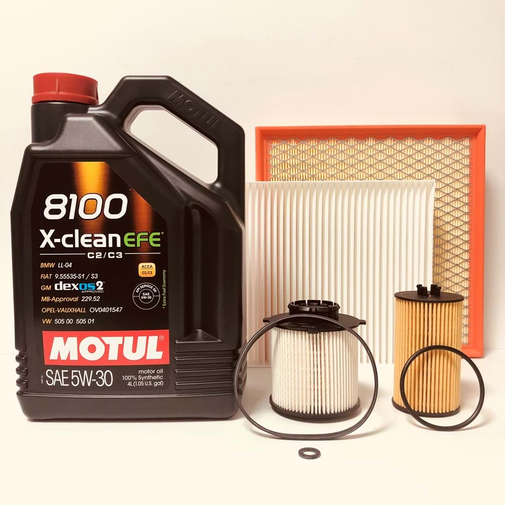 OPEL Astra J 1.6 2010 - 2019 Arası Benzinli Bakım Set Motul 5W30 Yağ Motocar Filtre