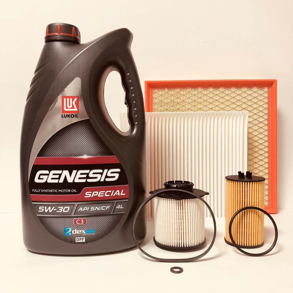 OPEL Astra J 1.6 2010 - 2019 Arası Benzinli Bakım Set Lukoil 5W30 Yağ Mann Filtre