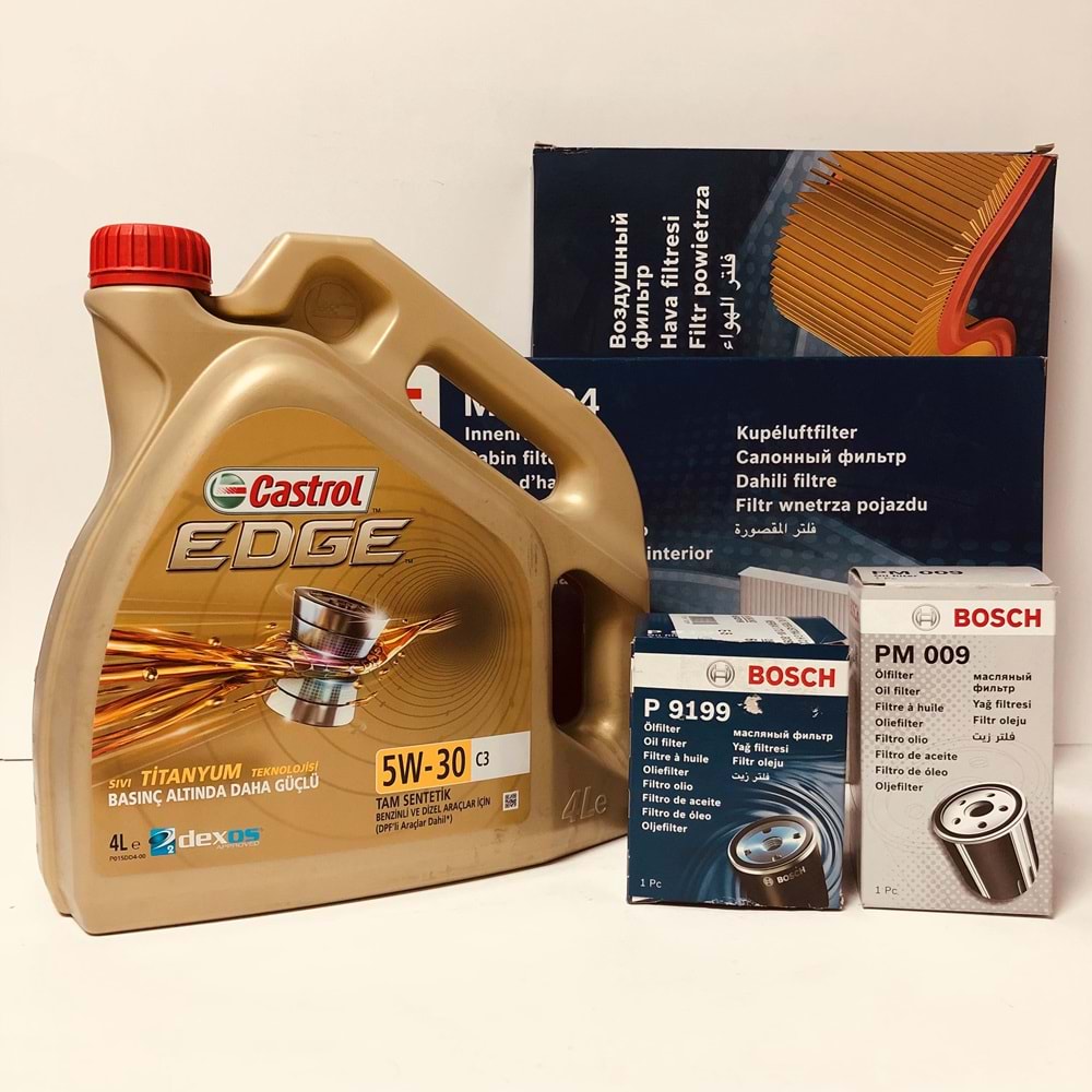 OPEL Astra J 1.6 2010 - 2019 Arası Dizel Bakım Set Castrol 5W30 Yağ Bosch Filtre