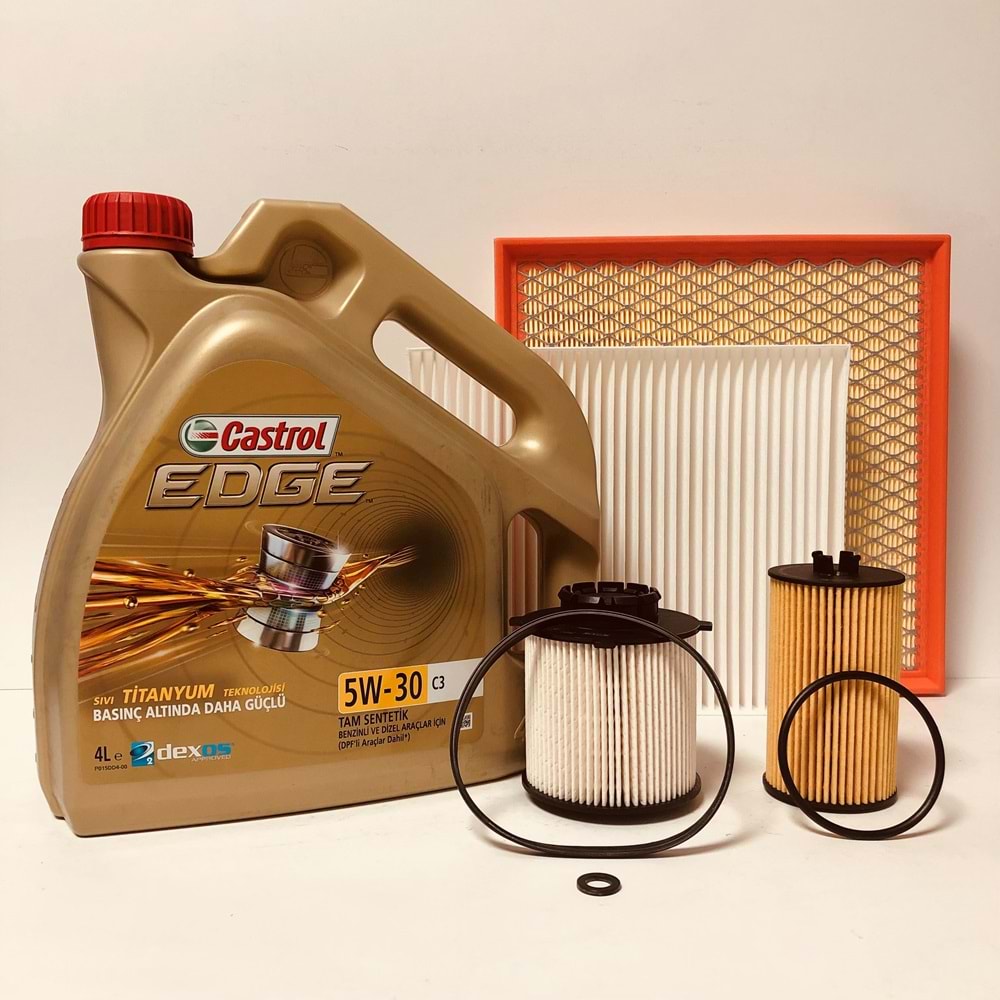 OPEL Astra J 1.6 2010 - 2019 Arası Dizel Bakım Set Castrol 5W30 Yağ Bosch Filtre