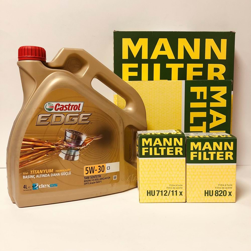 OPEL Astra J 1.6 2010 - 2019 Arası Dizel Bakım Set Castrol 5W30 Yağ Mann Filtre