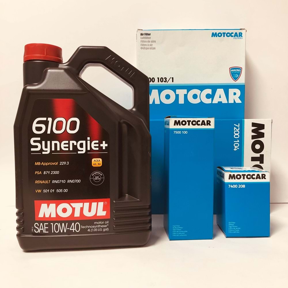 OPEL Corsa C 1.2 1.4 2001 -2006 Arası Benzinli Bakım Set Motul 10W40 Yağ Motocar Filtre