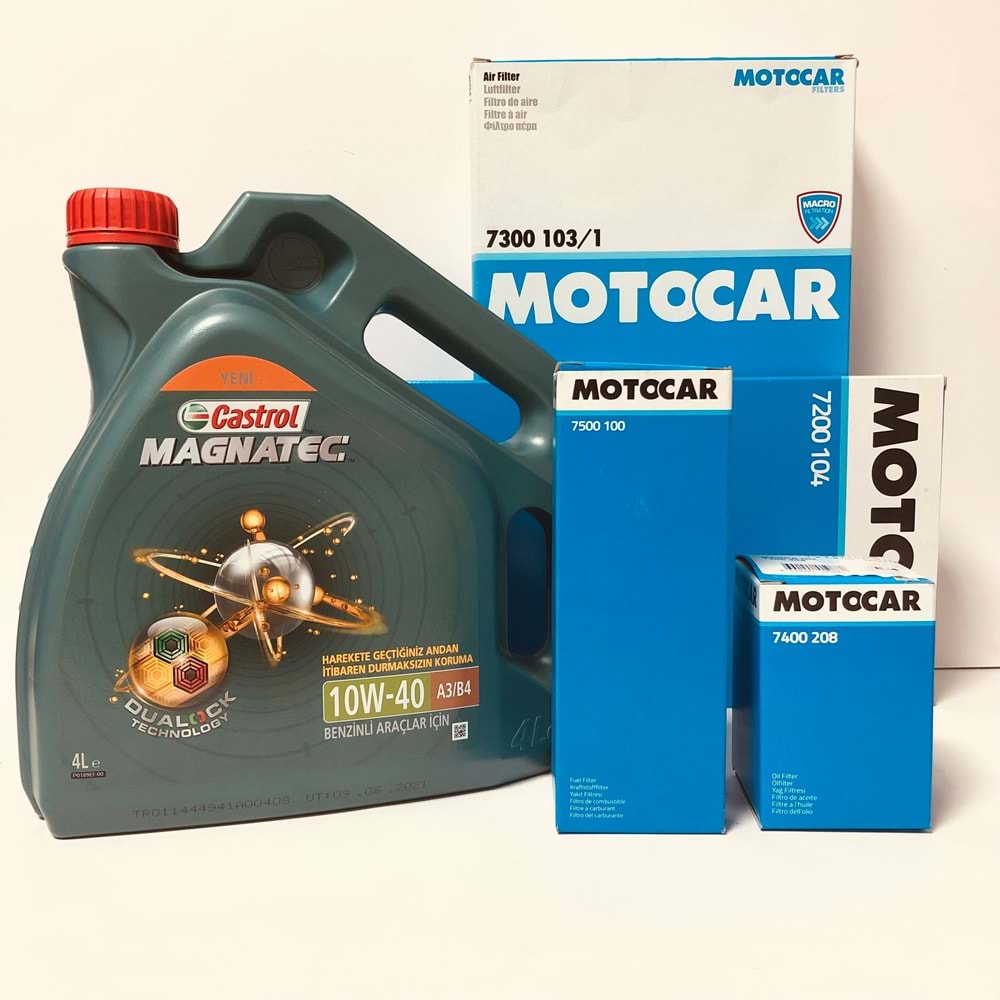 OPEL Corsa C 1.2 1.4 2001 -2006 Arası Benzinli Bakım Set Castroll 10W40 Yağ Motocar Filtre