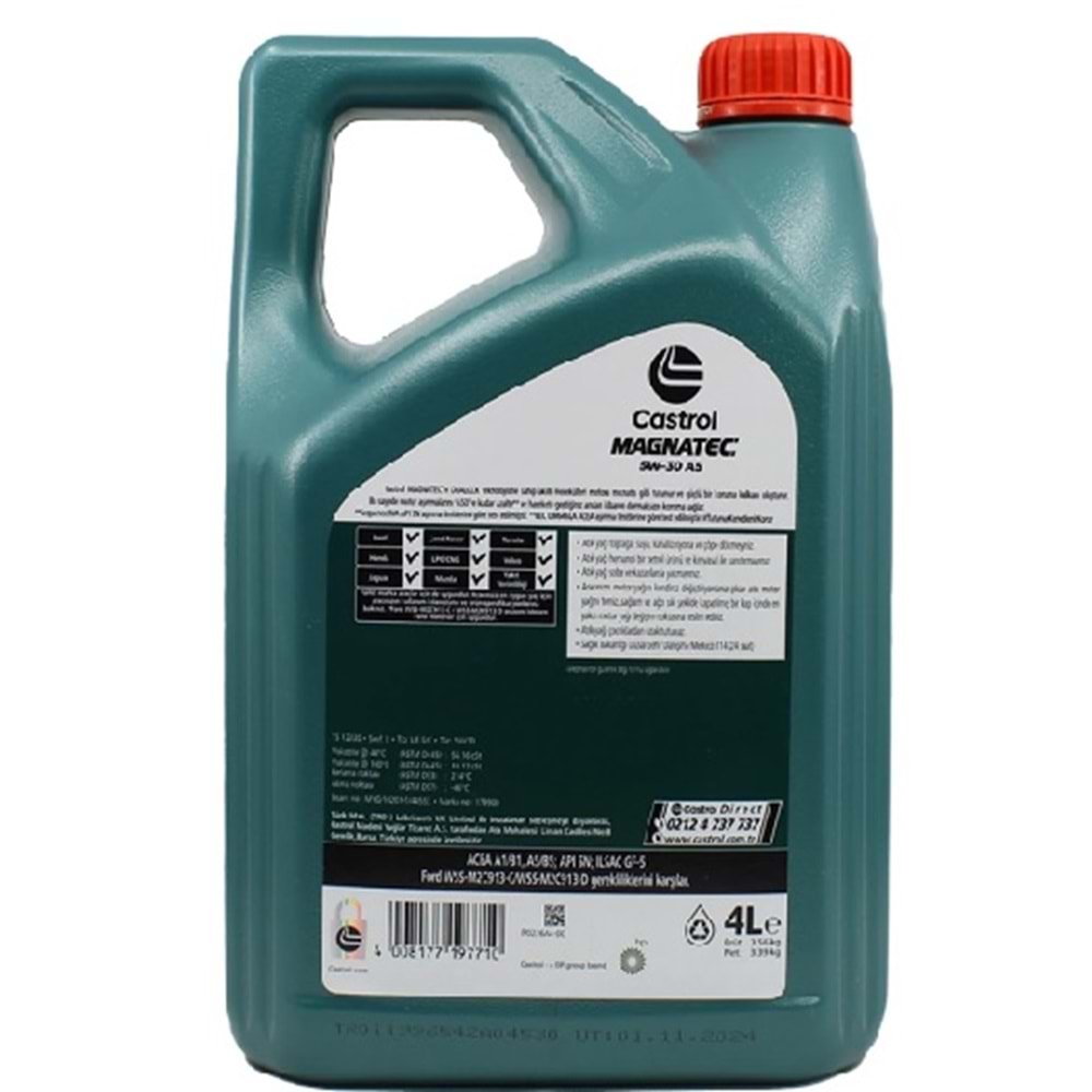 MOTOR YAĞI CASTROL 5W30 MAGNETEC 4LT -CASTROL-
