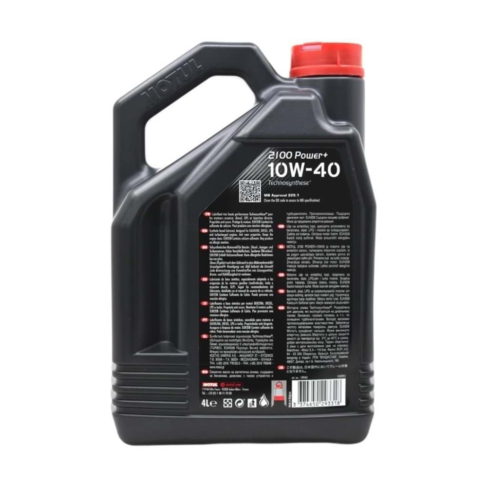 MOTOR YAĞI MOTUL 10W40 2100 POVER+ 10W40 4 LT -MOTUL-