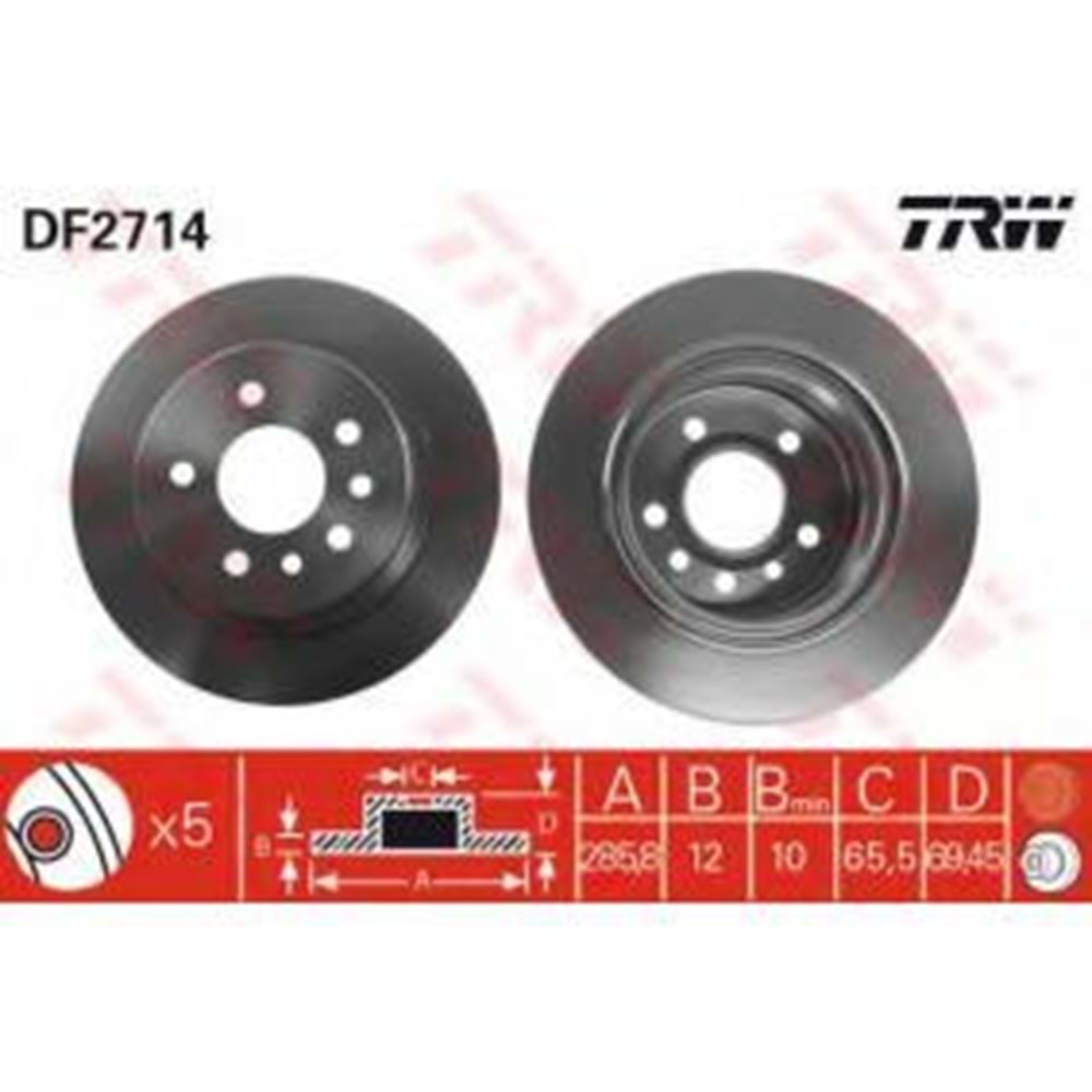 FREN DİSKİ OMEGA B 2.0 2.5 285mm (ARKA) 94-00 -TRW-