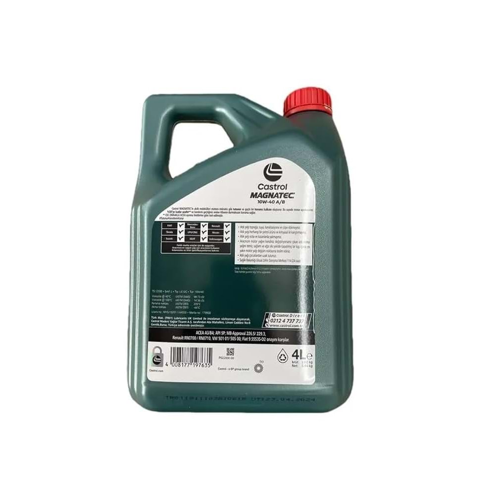MOTOR YAĞI CASTROL 10W40 CASTROL MAGNATEC 10W 40 4LT -CASTROL-