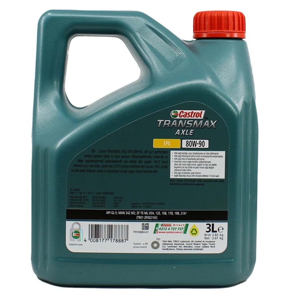 ŞANZIMAN YAĞI 80W90 3LT (KIRMIZI) -CASTROL-