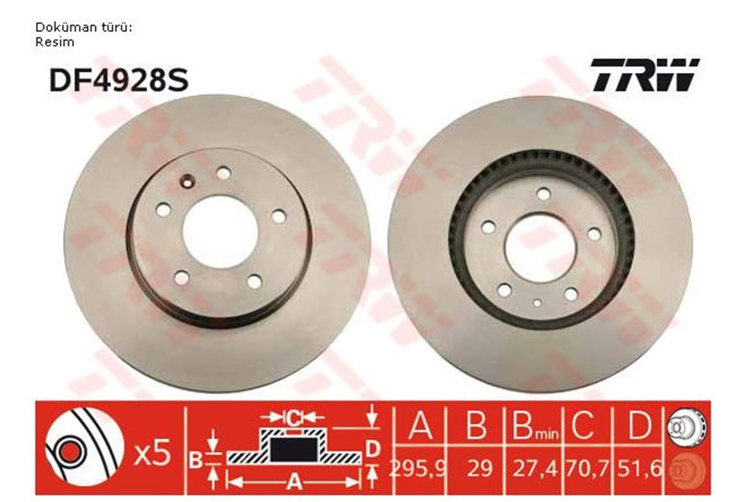 FREN DİSKİ CAPTİVA ANTARA 296mm ( ÖN ) 06- -TRW-