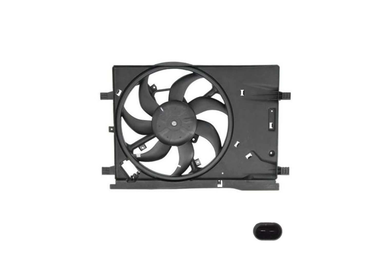 RADYATÖR FAN MOTOR VE DAVLUMBAZI KOMPLE CORSA D 2 FİŞLİ -KALE-