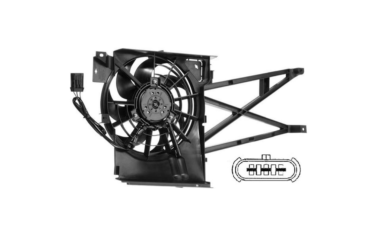 KLİMA FAN MOTOR VE DAVLUMBAZI KOMPLE VECTRA B 3 FİŞLİ -VEKA-