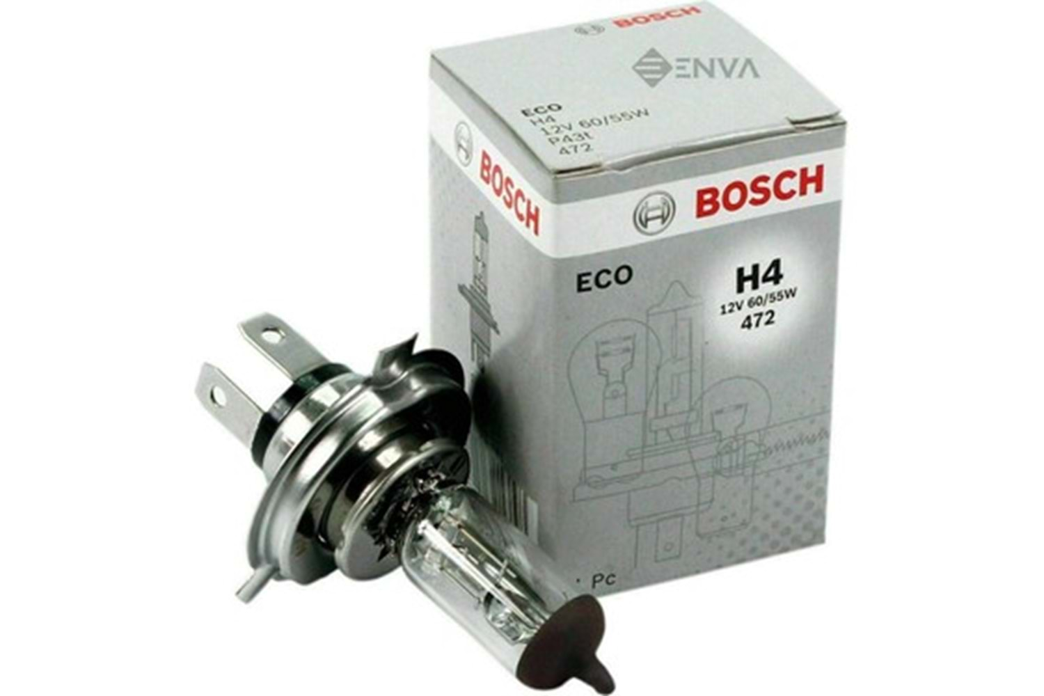 AMPUL 12V H4 60/55W STANDART -BOSCH-