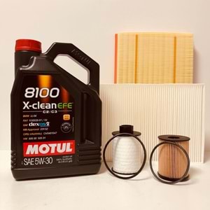 OPEL Astra H 1.4 2004 - 2014 Arası Benzin Bakım Set Motul 5W30 Yağ Motocar Filtre