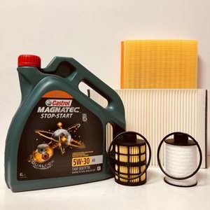 OPEL Astra H 1.4 2004 - 2014 Arası Benzin Bakım Set Castrol 5W30 Yağ Wunder Filtre