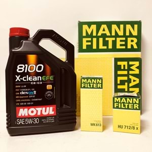 OPEL Astra H 1.6 2004 - 2014 Arası Benzin Bakım Set Motul 5W30 Yağ Mann Filtre