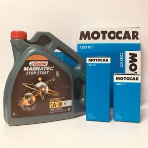 OPEL Astra H 1.6 2004 - 2014 Arası Benzin Bakım Set Castrol 5W30 Yağ Motocar Filtre