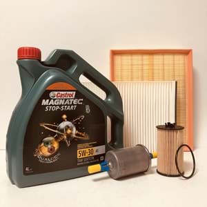 OPEL Astra H 1.6 2004 - 2014 Arası Benzin Bakım Set Castrol 5W30 Yağ Motocar Filtre