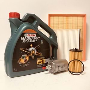 OPEL Astra H 1.6 2004 - 2014 Arası Benzin Bakım Set Castrol 5W30 Yağ Wunder Filtre