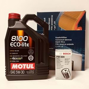 OPEL Astra J 1.4 2010 - 2019 Arası Benzinli Bakım Set Motul 5W30 Yağ Bosch Filtre