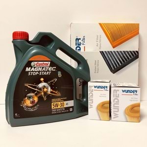 OPEL Astra J 1.6 2010 - 2019 Arası Benzinli Bakım Set Castrol 5W30 Yağ Wunder Filtre