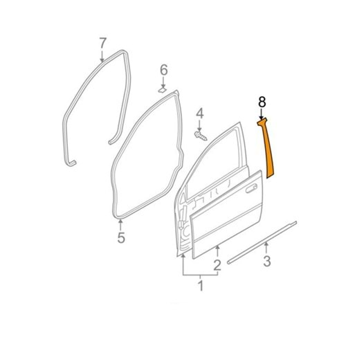 KAPI DİREK BANDI ÖN : R OPEL KALOS AVEO BM 04- -IOE-OPEL-