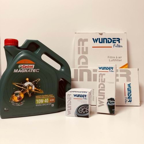 OPEL Astra F 1.6 1992 - 1998 Arası Benzinli Bakım Set Castrol 10W40 Yağ Wunder Filtre
