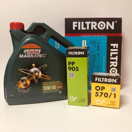 OPEL Astra G 1.6 1998 - 2010 Arası Benzinli Bakım Set Castrol 10W40 Yağ Filtron Filtre
