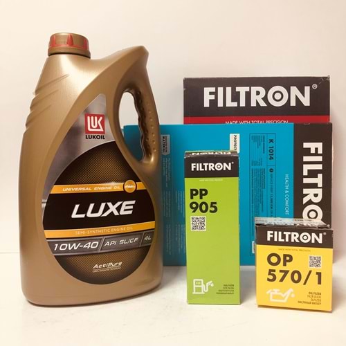 OPEL Astra G 1.6 1998 - 2010 Arası Benzinli Bakım Set Lukoil 10W40 Yağ Filtron Filtre