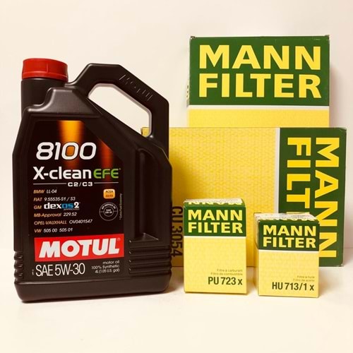 OPEL Astra H 1.4 2004 - 2014 Arası Benzin Bakım Set Motul 5W30 Yağ Mann Filtre