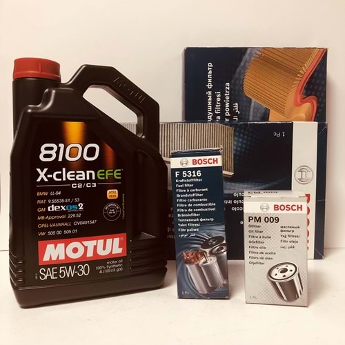 OPEL Astra H 1.6 2004 - 2014 Arası Benzin Bakım Set Motul 5W30 Yağ Bosch Filtre