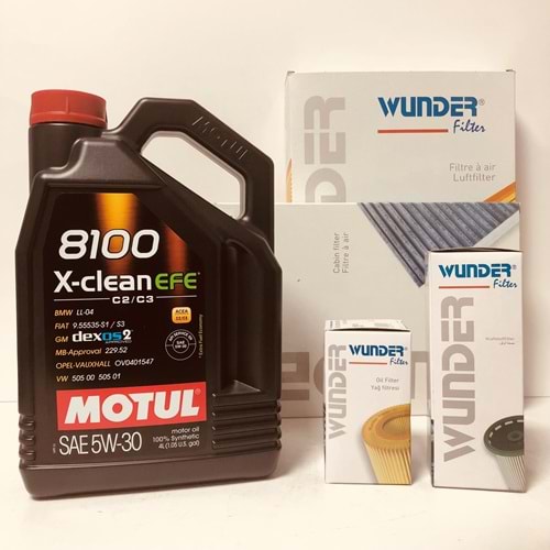 OPEL Astra H 1.6 2004 - 2014 Arası Benzin Bakım Set Motul 5W30 Yağ Wunder Filtre