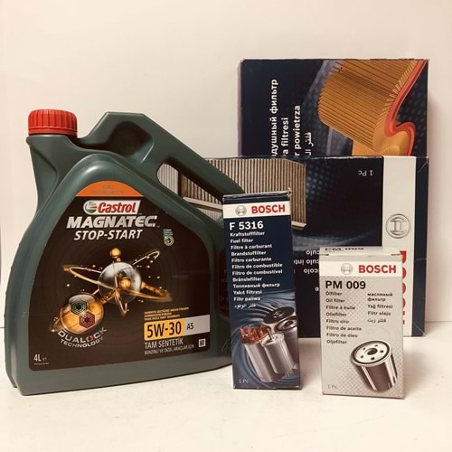 OPEL Astra H 1.6 2004 - 2014 Arası Benzin Bakım Set Castrol 5W30 Yağ Bosch Filtre