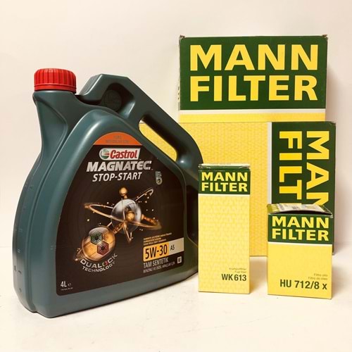 OPEL Astra H 1.6 2004 - 2014 Arası Benzin Bakım Set Castrol 5W30 Yağ Mann Filtre