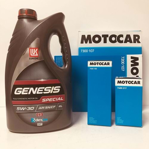 OPEL Astra H 1.6 2004 - 2013 Arası Benzin Bakım Set Lukoil 5W30 Yağ Motocar Filtre