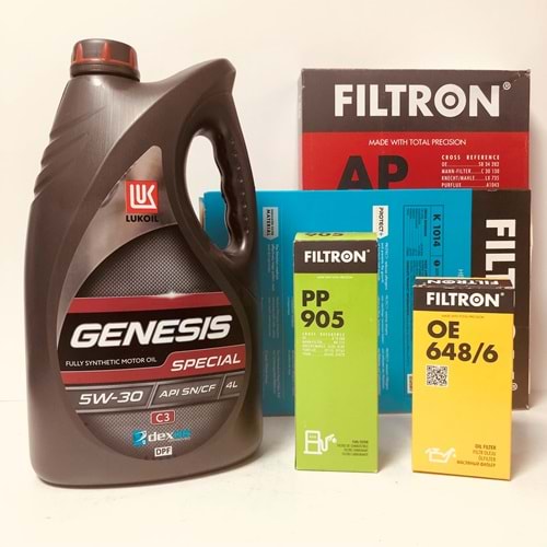 OPEL Astra H 1.6 2004 - 2013 Arası Benzin Bakım Set Lukoil 5W30 Yağ Filtron Filtre