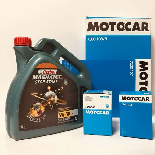 OPEL Astra H 1.7 2004 - 2014 Arası Dizel Bakım Set Castrol 5W30 Yağ Motocar Filtre
